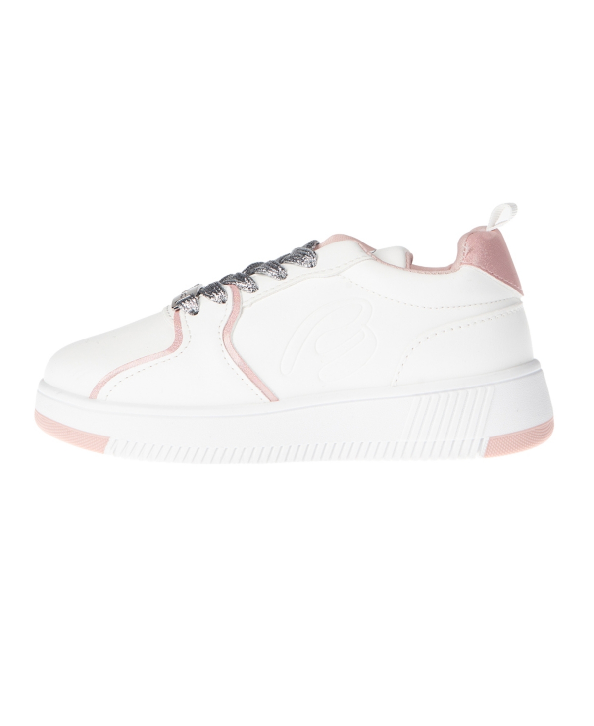 Bebe Little And Big Girls Court Low Top Emboss Script "b" Sneaker In Blush