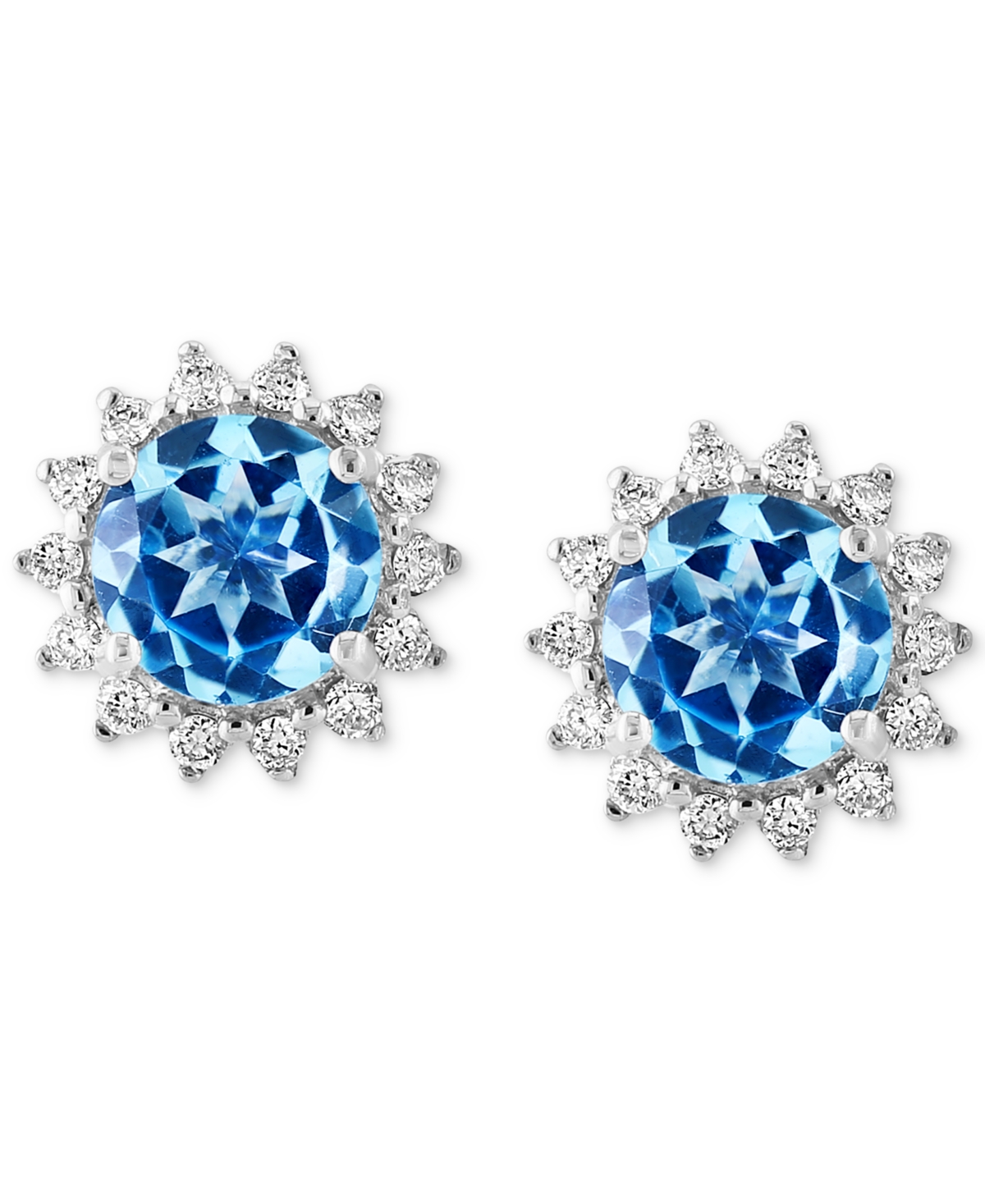 Effy Collection Effy Amethyst (1-5/8 Ct. T.w.) & Diamond (1/5 Ct. T.w.) Halo Stud Earrings In 14k Rose Gold (also In In Blue Topaz