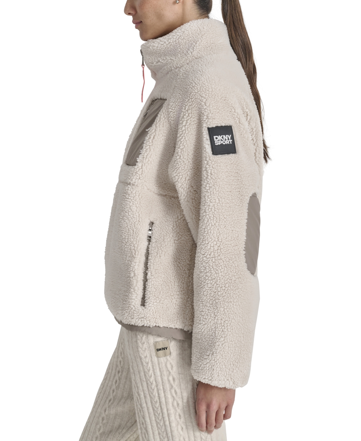 Dkny Sport Women's Sherpa Mock-Neck Jacket