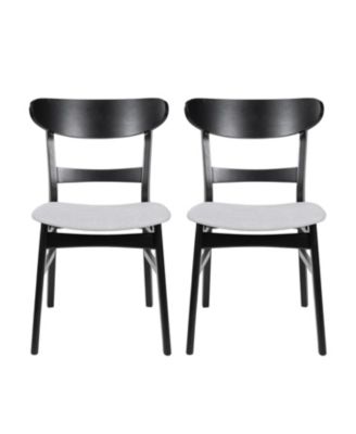 Streamdale Rubberwood Cushioned Mid-Century Dining Chairs
