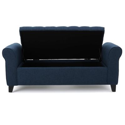 1 pc Contemporary Tufted Storage Ottoman with Rolled Arms