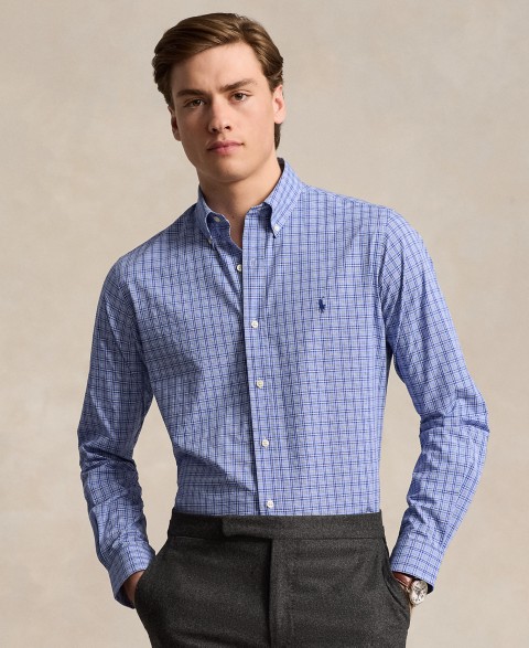 Мужские рубашки Polo Ralph Lauren Men's Classic-Fit Plaid Stretch Poplin Shirt