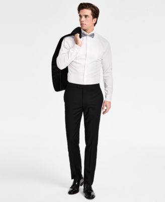 Men's Slim-Fit Wool-Blend Tuxedo Pants