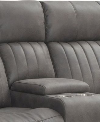 75" Fabric Power Reclining Console Loveseat