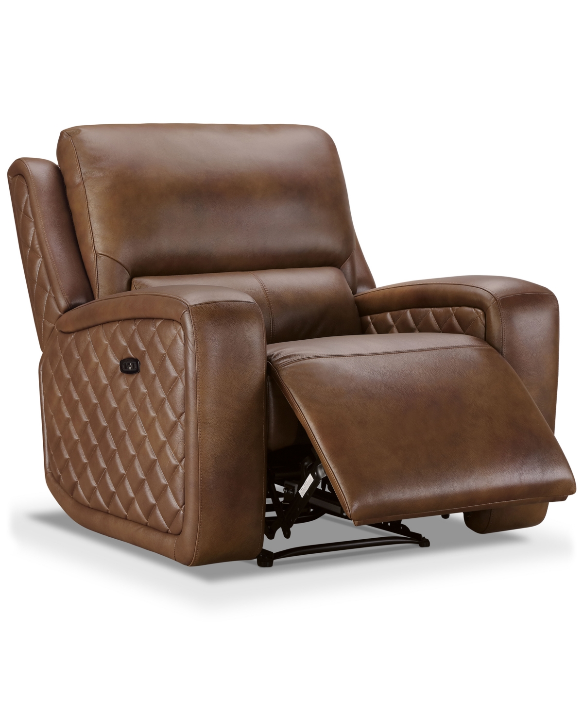 Shop Abbyson Living 41" Leather Power Reclining Chair In Camel