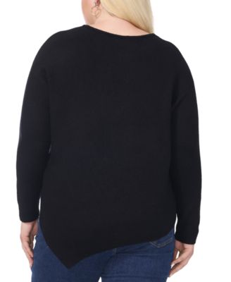 Plus Size Cozy Asymmetric-Hem Sweater