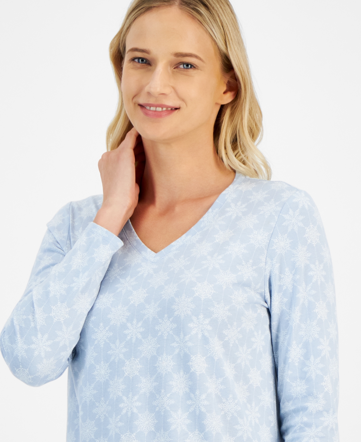 CHARTER CLUB WOMEN'S PRINTED LONG-SLEEVE SLEEPSHIRT, CREATED FOR MACY'S 