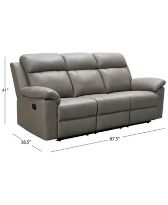 90" Leather Manual Reclining Sofa