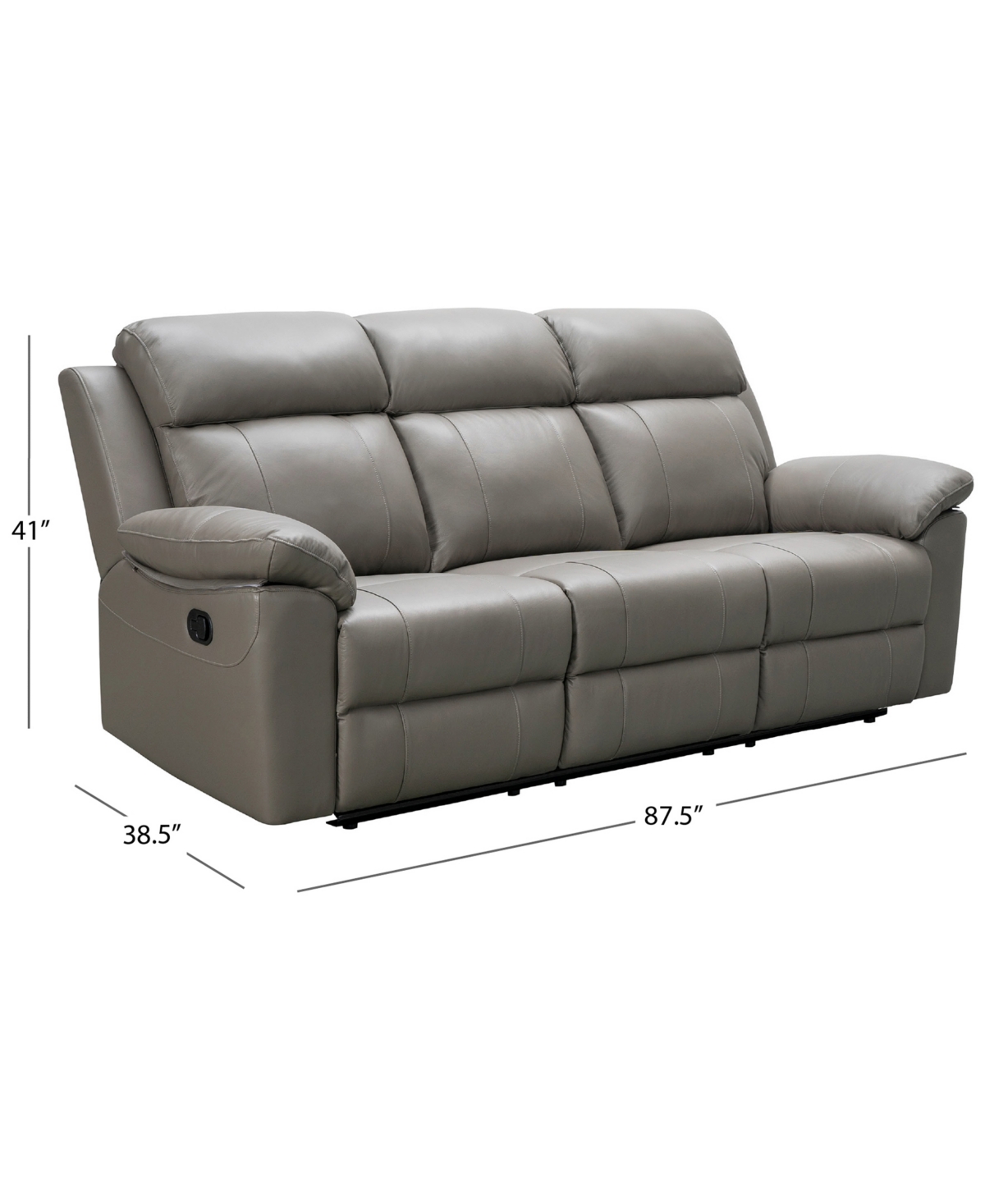 ABBYSON LIVING 90" LEATHER MANUAL RECLINING SOFA 