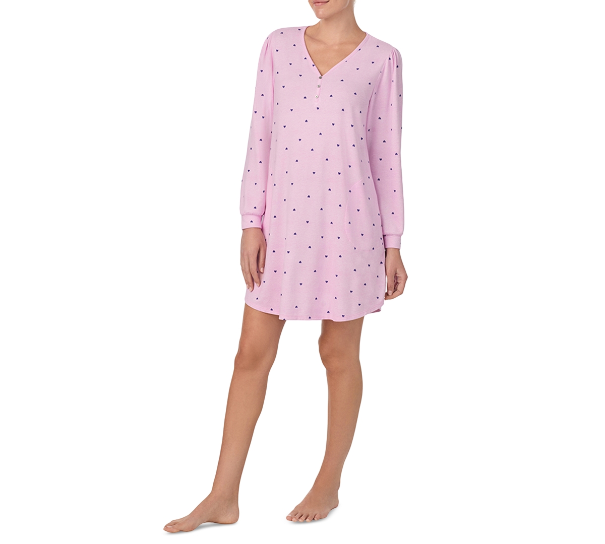 Ellen Tracy Women's Long Sleeve Short Sleepshirt