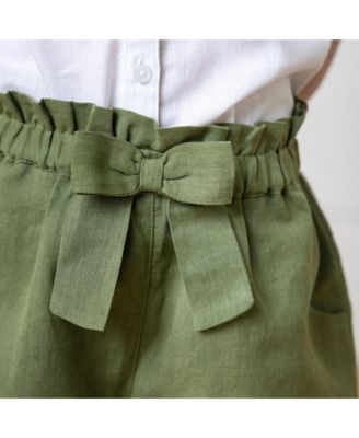 Toddler Girls Pull-On Cinched Waist Linen Short