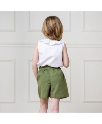 Toddler Girls Pull-On Cinched Waist Linen Short