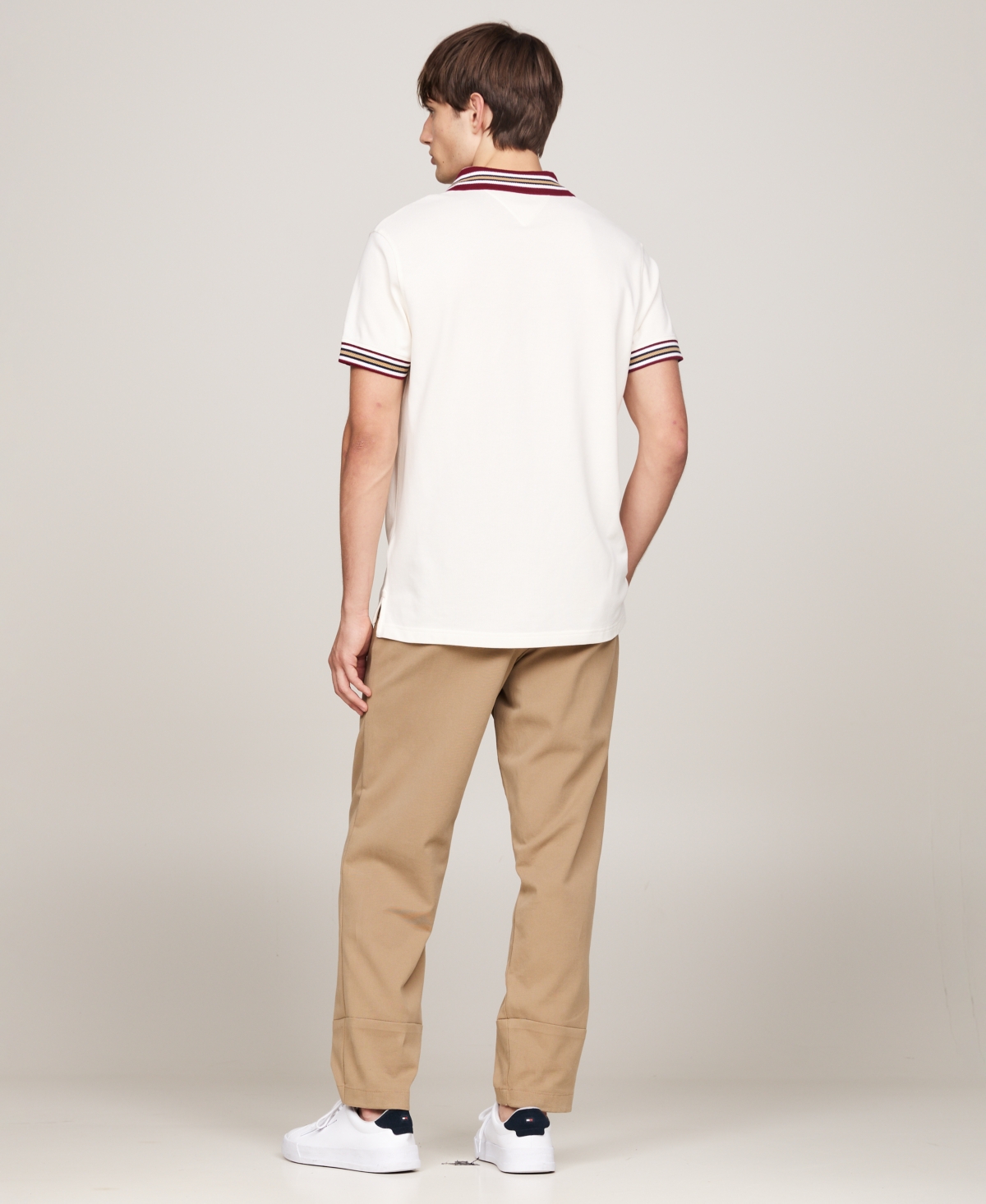 Tommy Hilfiger Men's Short Sleeve Striped-Trim Polo Shirt