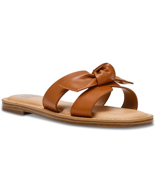 alfani DV Dolce Vita Women's Jada Bow Slip-On Flat Sandals Women's Fashion Shoes & Accessories