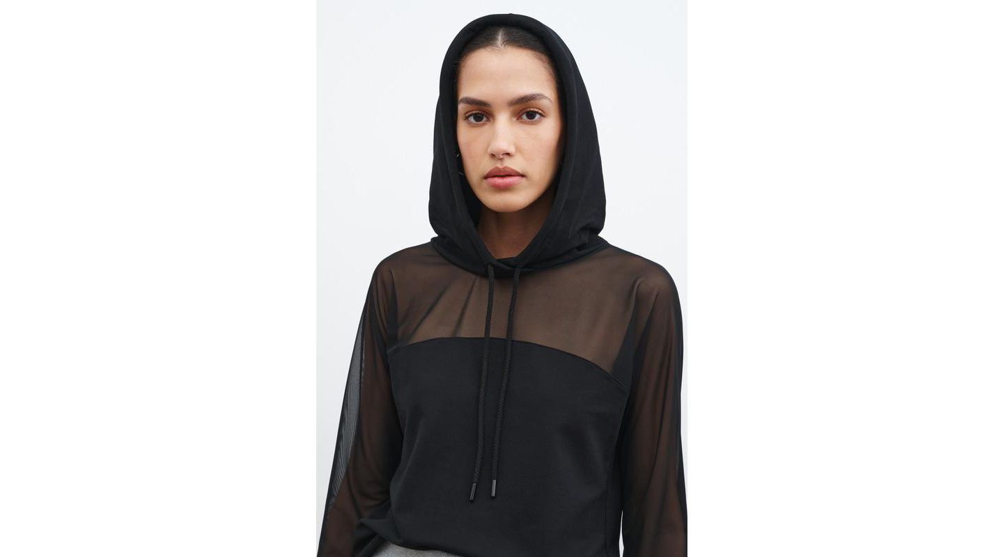 Женское худи Marcella Park Sheer Mesh-Sleeve Lightweight Relaxed — фото 5