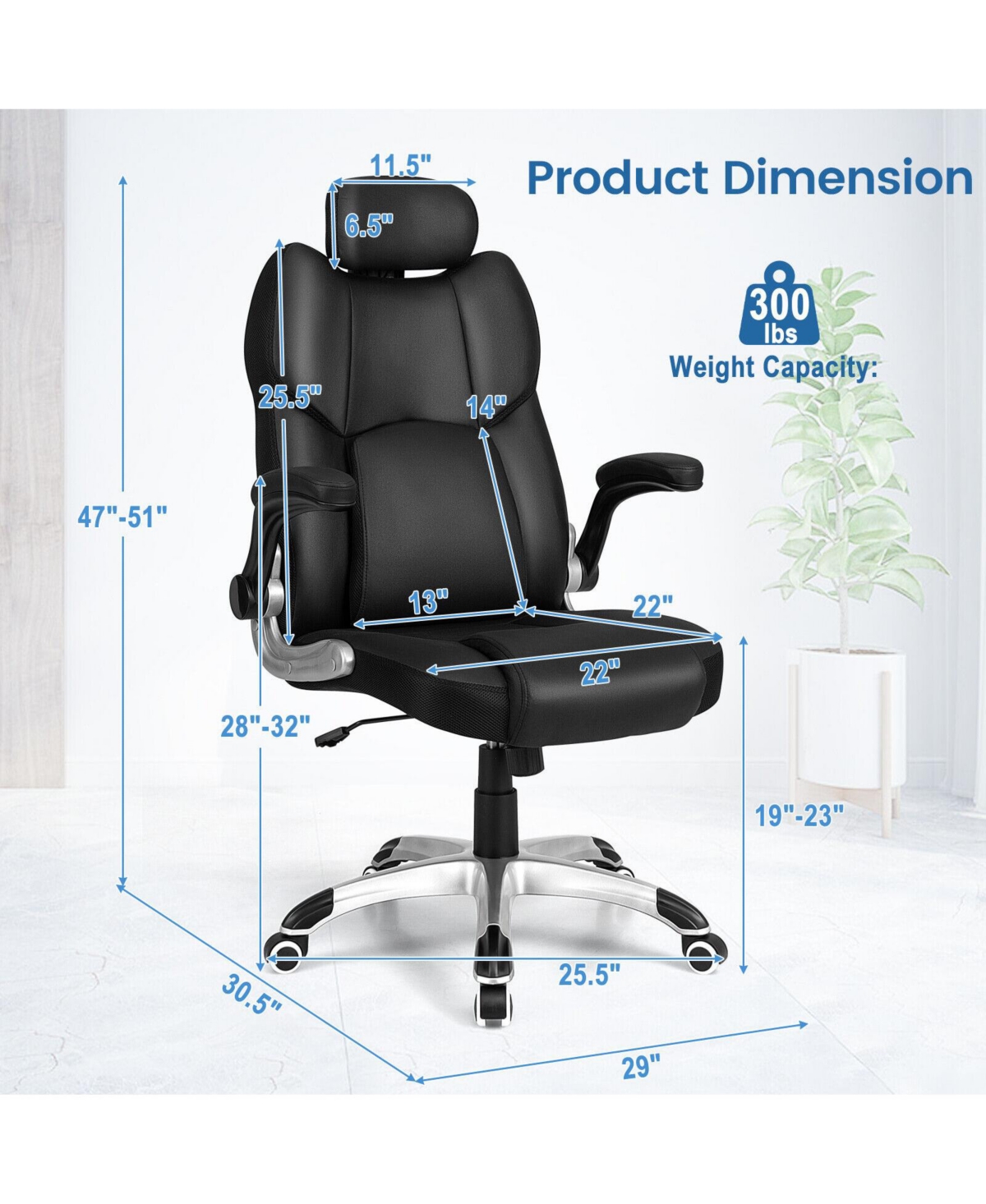 Skonyon Kneading Massage Office Chair with Adjustable Headrest