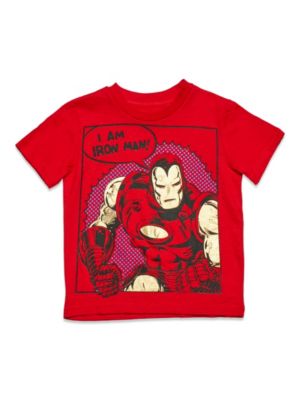 Toddler Boys Marvel Captain America Black Panther Iron Man Short Sleeve Graphic T-Shirt