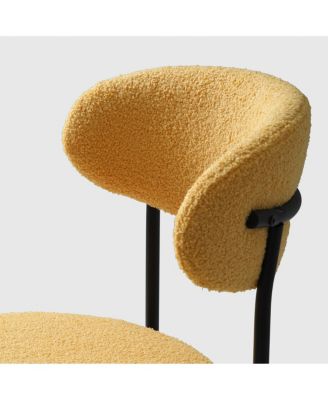 Mid-Century Modern Upholstered Sherpa Round Dining Chairs (Set of 6)