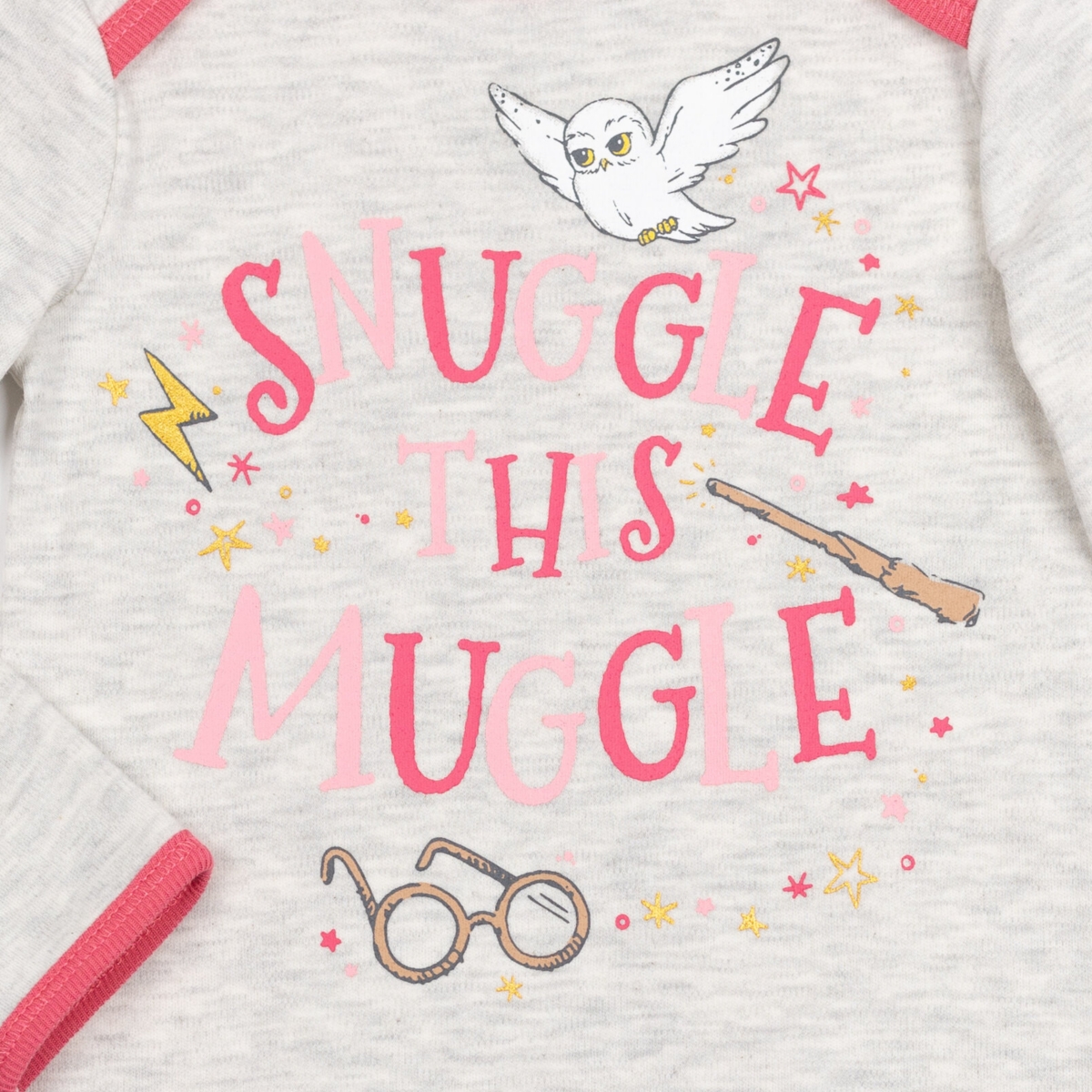 Harry Potter Baby Girls Hedwig Owl Baby 3 Pack Sleeper Gown to -/ pink / heather grey