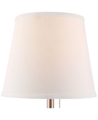 Modern Accent Table Lamp with Hotel Style USB and AC Power Outlet in Base 20" High Brushed Steel White Empire Shade for Living Room Desk