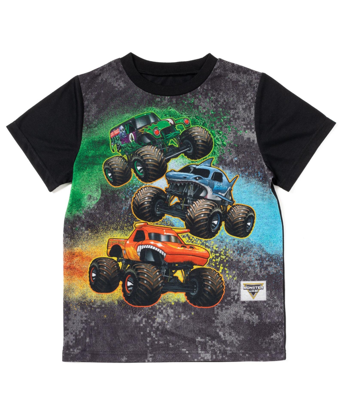 Monster Jam Boys Pullover Pajama Shirt and Shorts Sleep Set to Grave Digger El Toro Loco Megalodon