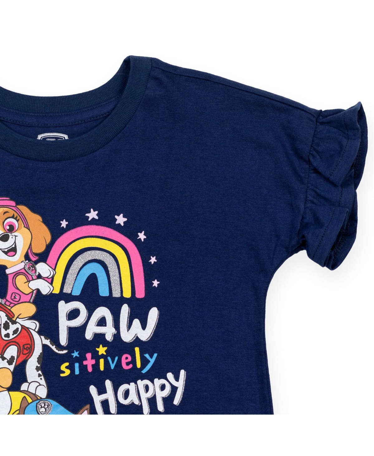 Paw Patrol Girls Everest Rubble Marshall 2 Pack T-Shirts to -/ pink