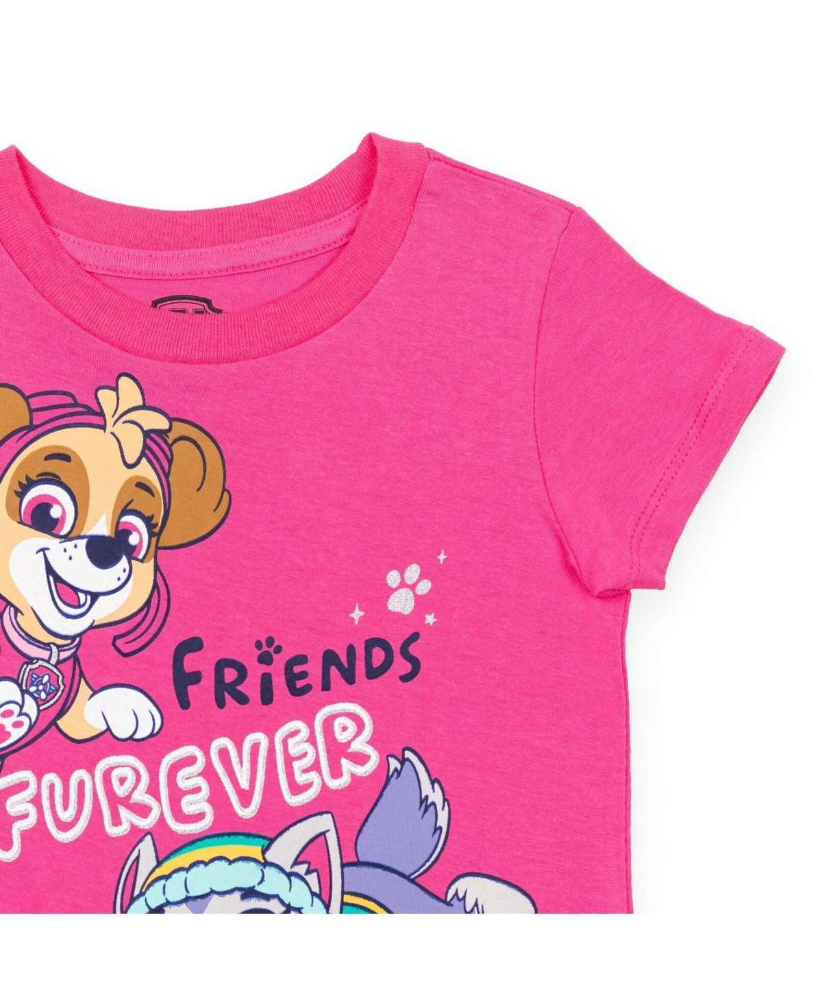 Paw Patrol Girls Everest Rubble Marshall 2 Pack T-Shirts to -/ pink