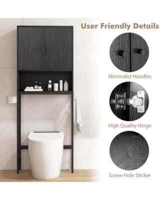 Over The Toilet Storage Cabinet Free Standing Toilet Rack with Adjustable Shelf