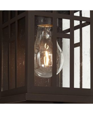 Outdoor Wall Lights Set of 2 Fixture Carriage Style Bronze 12 1/2" Clear Glass Lantern Exterior House Porch Patio