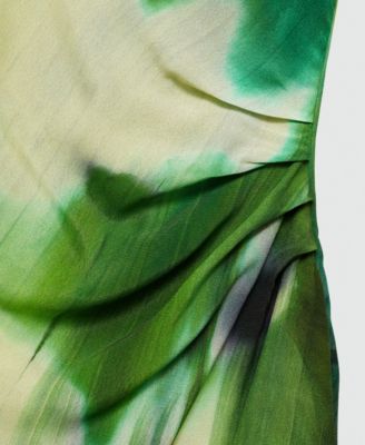 MANGO Women's Draped Detail Printed Dress