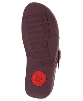 Women's Lulu Crystal Buckle Leather Cross Slides Flats