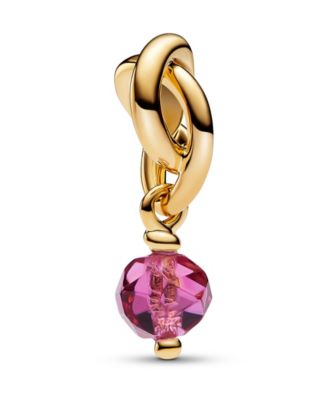 14K Gold-Plated Turquoise Blue Eternity Circle Dangle Charm