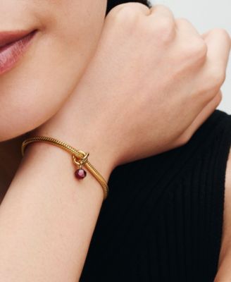 14K Gold-Plated Turquoise Blue Eternity Circle Dangle Charm