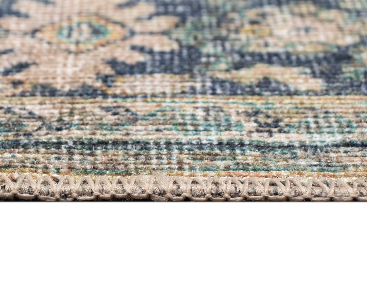 Liora Manne Inspirations Sarouk 2'1"x7'6" Runner Area Rug In Aqua