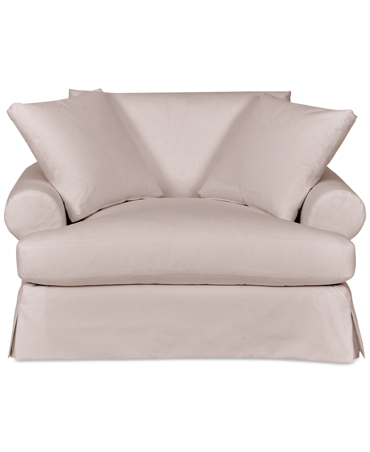 Macy's Brenalee 55" Roll Arm Performance Fabric Slipcover Chair And Â½ With Two Pillows In Peyton Birch