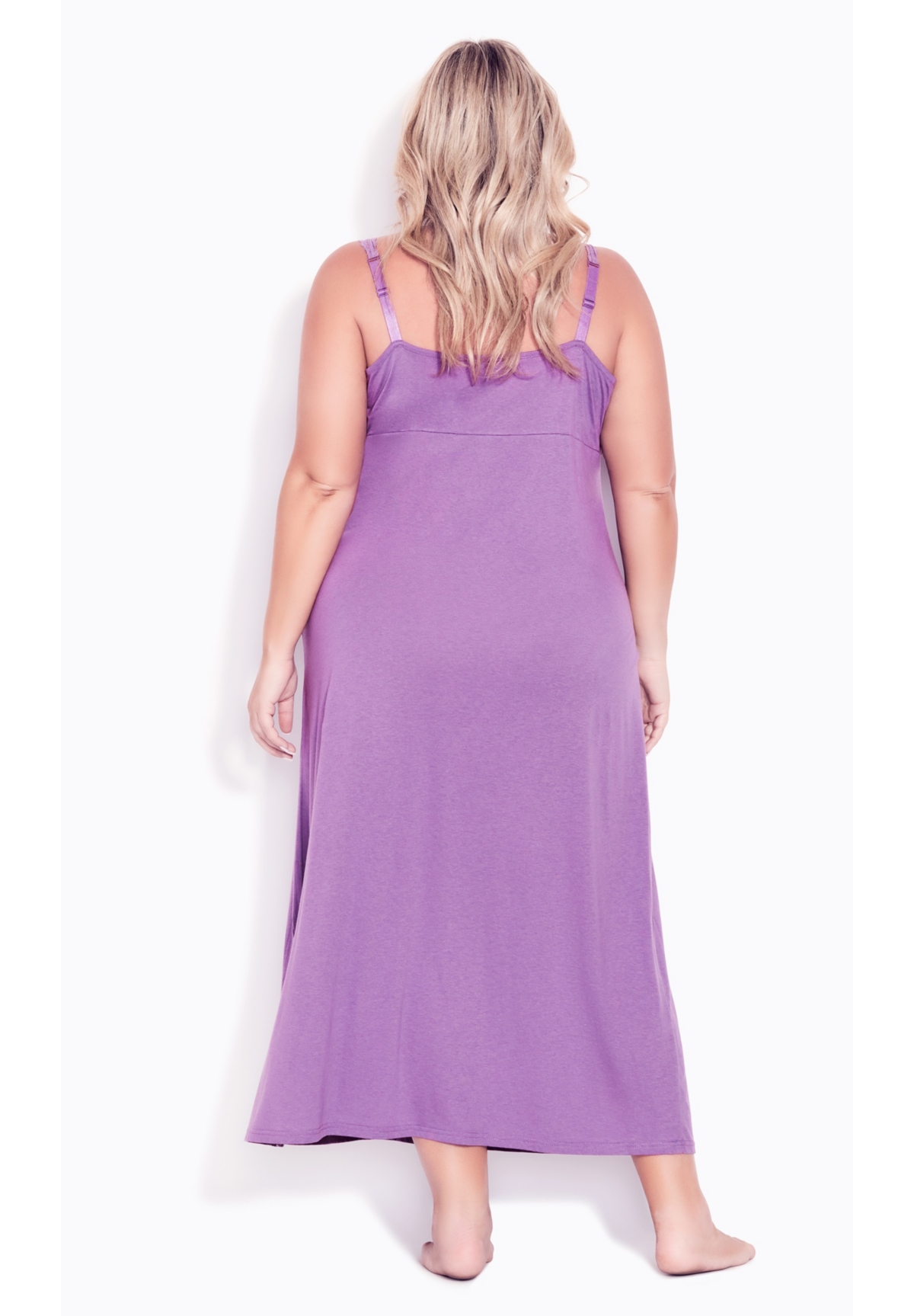 Avenue Plus Size Lace Trim Maxi Sleep Dress