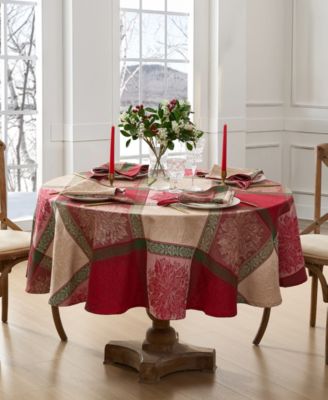 Christmas Tablecloth Round Square selling Oval Rectangle Cotton Beige Tablecloth Poinsettia Table linen