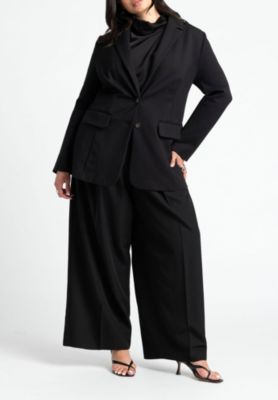 Women's Plus Size The Ultimate Stretch Long Two Button Blazer