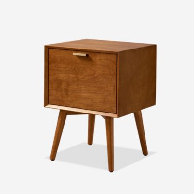 Mid-century ModernIsabel 2-Drawer End Table with Built-in Outlets