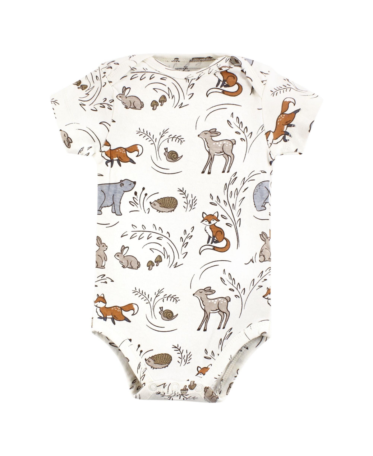 Touched by Nature Baby Boys Organic Cotton Bodysuits, Months - Dreamy woodland