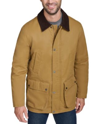 Cole Haan - Men's Corduroy-Shirt-Collar Waxed Rain Jacket