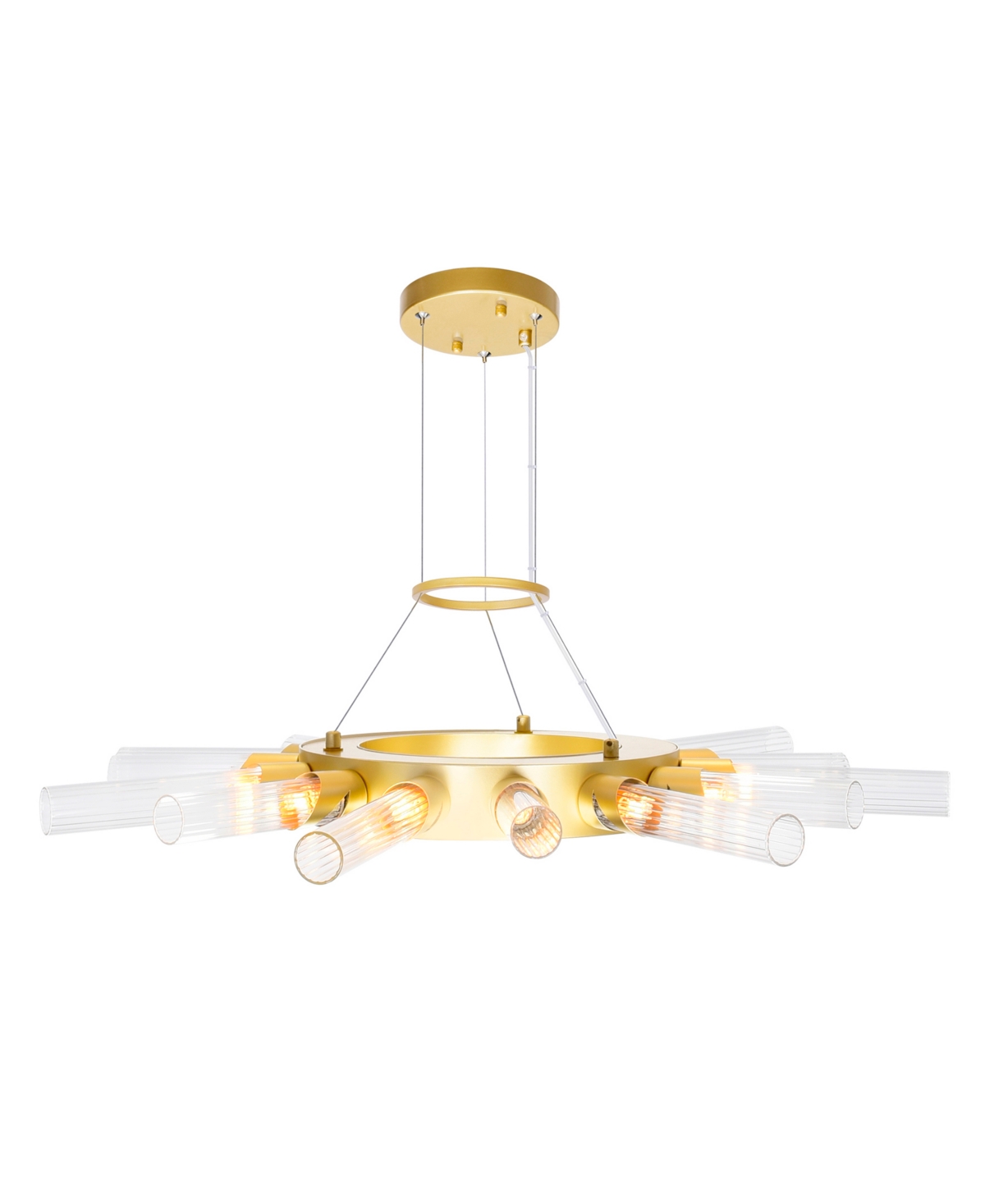 Shop Cwi Lighting 2" Metal Collar 14 Light Chandelier In Satin Gold