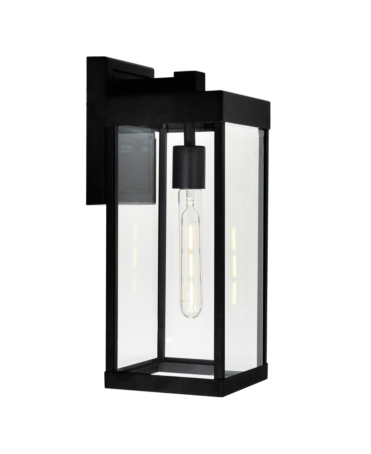Shop Cwi Lighting 21" Metal Windsor 1 Light Outdoor Wall Light In Black