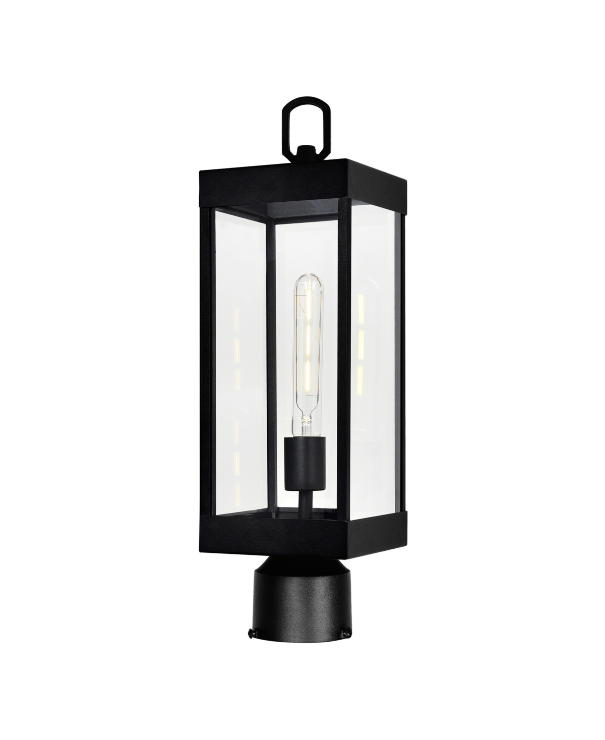 Shop Cwi Lighting 18" Metal Windsor 1 Light Outdoor Lantern Head In Black