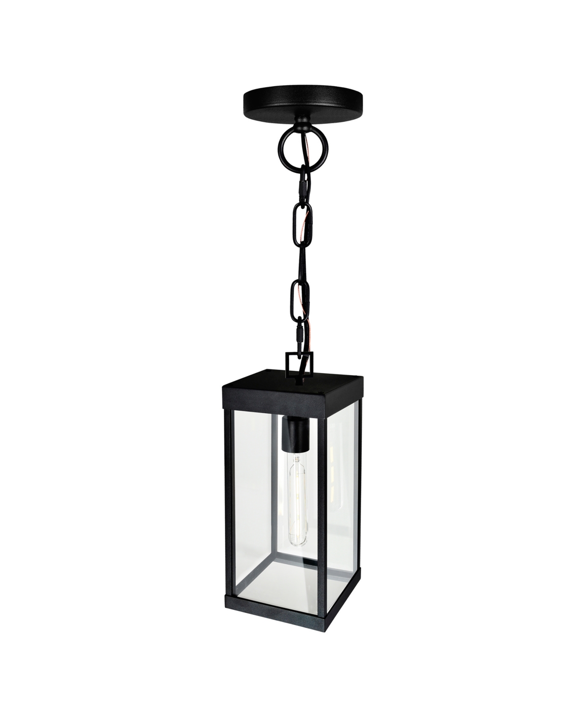 Cwi Lighting 20" Metal Windsor 1 Light Outdoor Ceiling Light In Black
