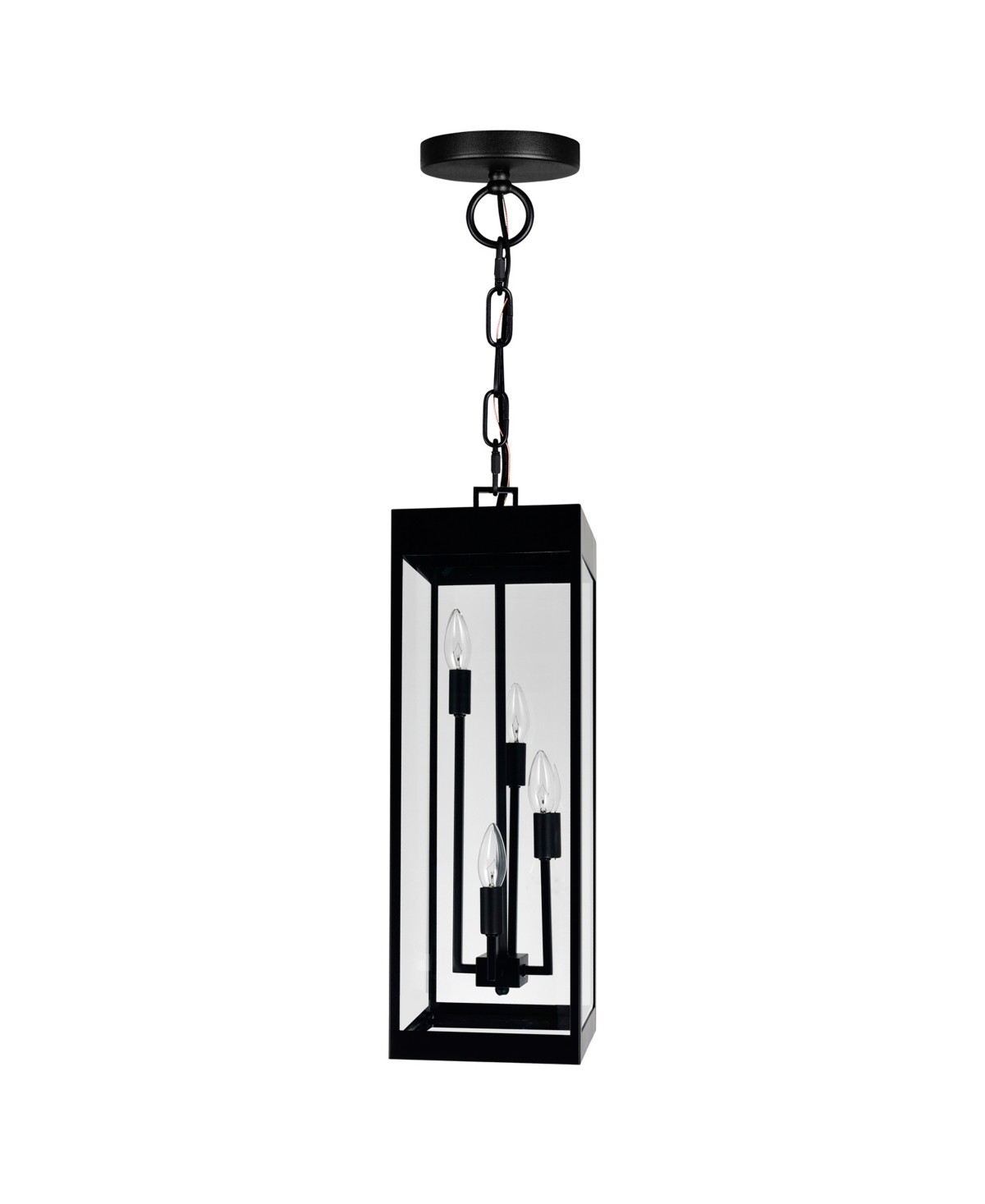 Shop Cwi Lighting 23.5" Metal Windsor 4 Light Outdoor Ceiling Light In Black