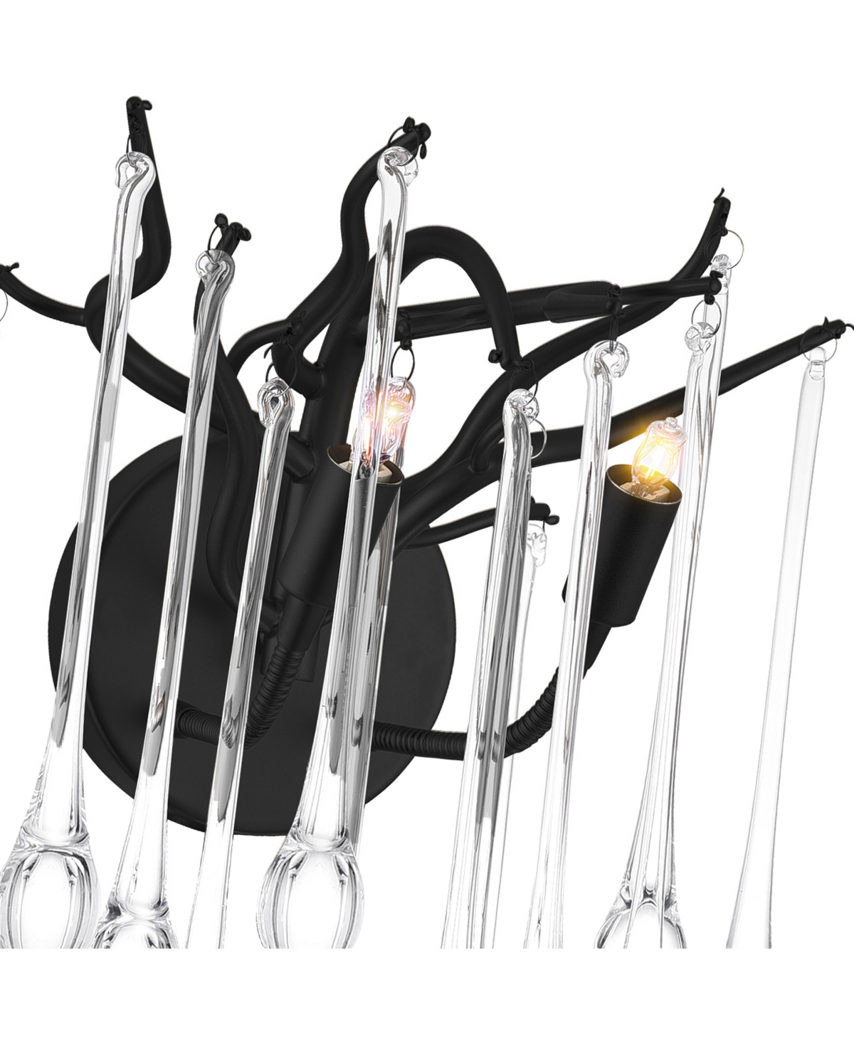 Shop Cwi Lighting 12" Metal Anita 2 Light Wall Sconce In Black