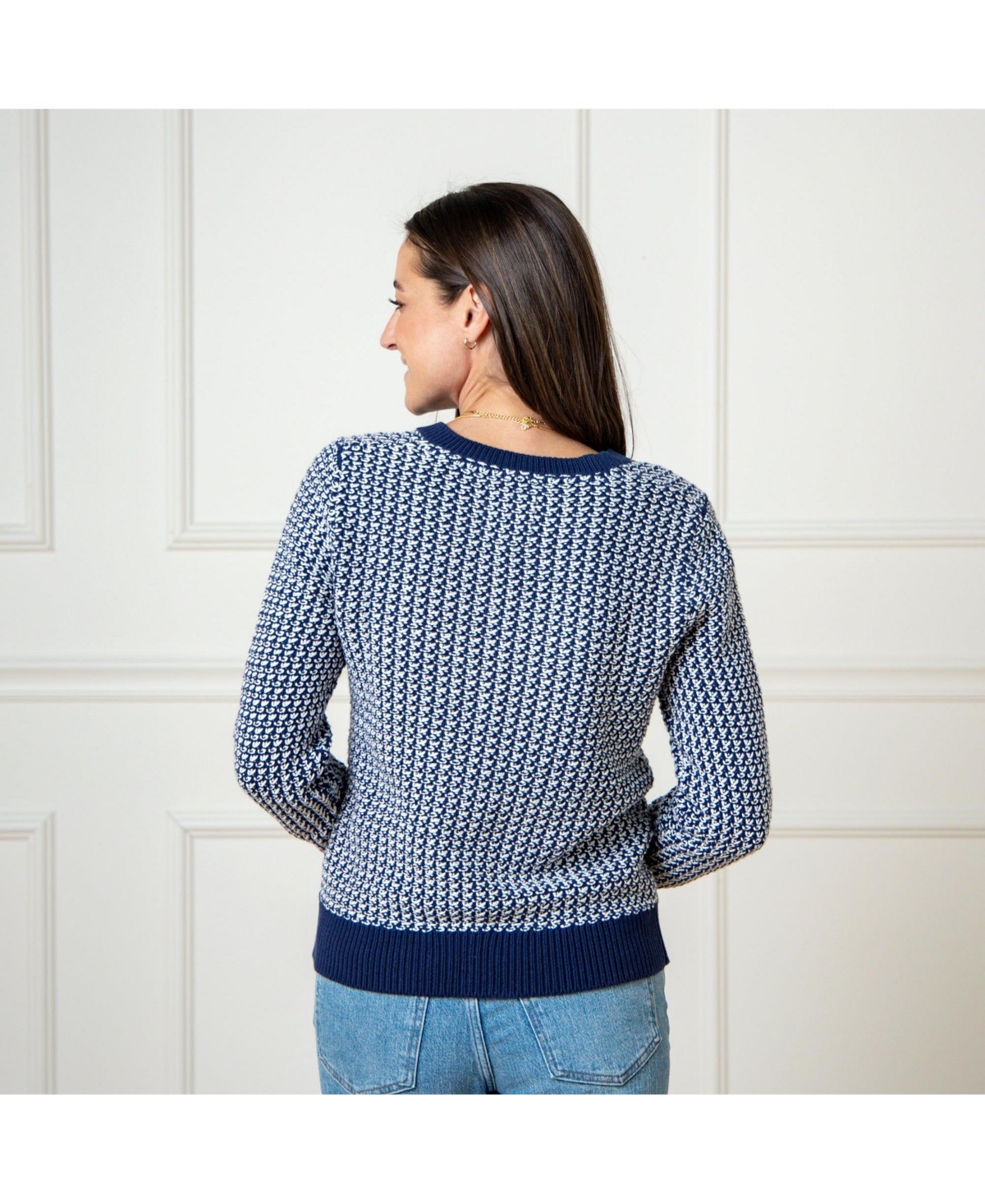 Hope & Henry Women's Organic Milano Stitch Sweater Cardigan