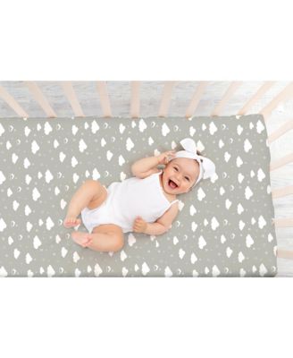 Pack and Play Fitted Sheet, Portable Pack N Plays Mini Crib Sheets, 2 Pack Play Sheets, 100% Jersey Cotton Playard Sheets