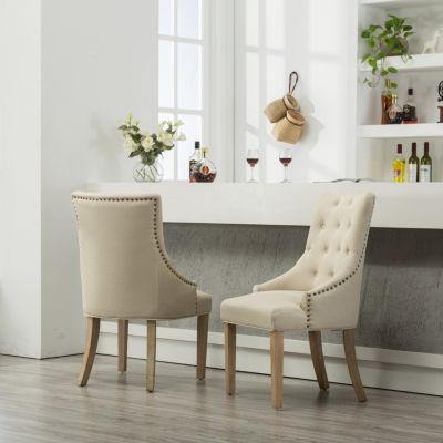 Wingback Hostess Chairs with Nail Heads (Set of 2)
